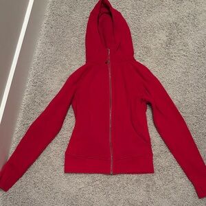 Barley worn lululemon athletica Red Zip-Up Hoodie size 2-4
